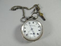An 'Acme Lever' silver pocket watch for 'H Samuel Manchester', with Roman numerals to the white