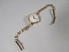 A 9ct yellow gold ROLEX PRECISION ladies wristwatch (boxed)