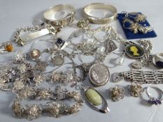 A parcel of mixed, mainly Sterling silver, jewellery