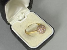 An 18ct yellow gold diamond cluster-ball ring, 5.1gms