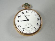A WALTHAM USA white dial pocket watch with Roman numerals and subsidiary dial enclosed to a