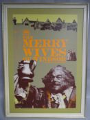 A circa 1970s mounted and framed RSC Theatre poster for 'The Merry Wives of Windsor', 30 x 20 ins (