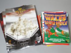 A quantity of Welsh rugby programmes, approximately 70 spanning the 1960s to present day `