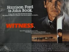 Rolled cinema poster lot all British Quads including Harrison Ford in 'Witness', 'Double Indemnity',