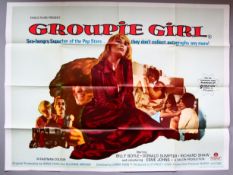 Groupie Girl Eagle Films British Quad featuring an advert for the Polydor LP Soundtrack printing