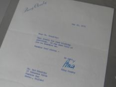 A signed letter on headed paper from Bing Crosby dated May 14th 1974 thanking the recipient for