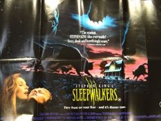 A collection of Four Horror genre British Quad film posters including 'Sleepwalkers' (photo), The