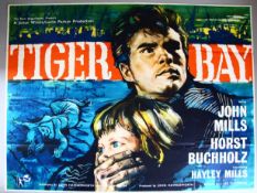 Tiger Bay original 1959 British Quad film poster featuring the first film poster artwork by Brian