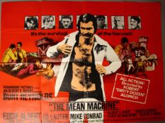 The Mean Machine' British Quad starring Burt Reynolds 'X' certificate printed by W.E. Berry of