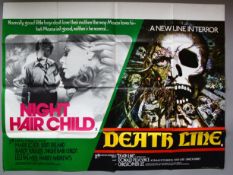 Night Hair Child / Death Line 1972 Horror X certificate double bill British Quad film poster