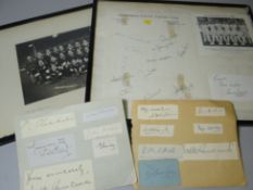A framed Glamorgan County Cricket headed sheet signed by various players, 1960s together with a