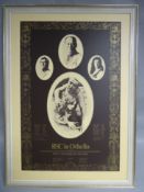 A circa 1970s mounted and framed RSC Theatre poster for 'Othello', 30 x 20 ins (76 x 51 cms)