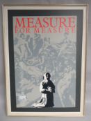 A circa 1970s mounted and framed RSC Theatre poster for 'Measure for Measure', 30 x 20 ins (76 x