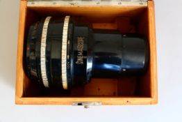Carl Zeiss Anamorphot 2x63 CinemaScope lens made in Germany in original wooden box from the Monico