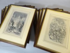 A set of ten etching prints illustrating Shakespeare plays, all framed, 8.75 x 6 ins (22 x 15 cms)
