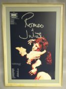 A circa 1970s mounted and framed RSC Theatre poster for 'Romeo & Juliet', 30 x 20 ins (76 x 51 cms)