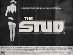 A collection of Eleven British Quad film posters including 'Champions', 'The Stud', 'S.O.B.',