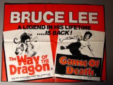 'Way of the Dragon / Game of Death' Quad EMI 'X' certificate double-bill starring Bruce Lee. A
