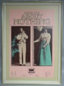 A circa 1970s mounted and framed RSC Theatre poster for 'Much Ado About Nothing', 30 x 20 ins (76