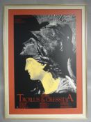 A circa 1970s mounted and framed RSC Theatre poster for 'Troilus & Cressida', 30 x 20 ins (76 x 51