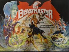 'Beastmaster' (1982) British Quad film poster with artwork by Josh Kirby in Ex folded condition. (