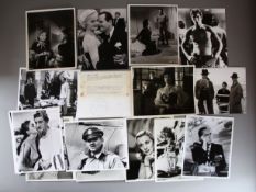 Twenty Black and White still photos including silver gelatin and many with stamps and synopsis on