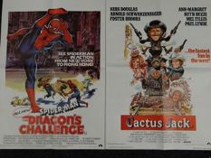 'Spider-man / Cactus Jack' Columbia Pictures double-bill British Quad film poster with art by Jack