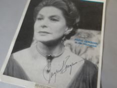 A signed photograph of Ingrid Bergman at the Haymarket
