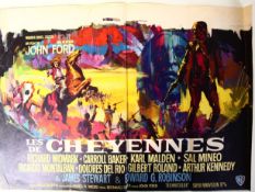 Two film posters - John Ford's 'Cheyenne Autumn' 1964 starring Richard Widmark, Carroll Baker, James