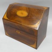 A fine quality Sheraton style inlaid sloped stationery box by MELLISHIP & HARRIS, WESTBOURNE