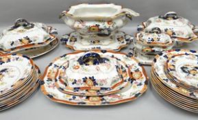 Approximately 40 pieces of Ashworths Bros / Masons Patent Ironstone dinnerware in the Imari style