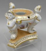 A Chamberlains Worcester painted and gilded inkstand for Duke of Cumberland - the bowl-form inkpot
