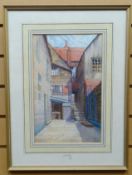 WATERCOLOUR: Thomas Cartwright - entitled verso 'Yard at Whitby', signed with initials and dated