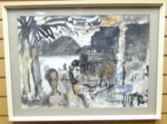 WATERCOLOUR / GOUACHE: Leslie Moore, entitled verso 'Morgana Ristorante' signed and dated '57, 46