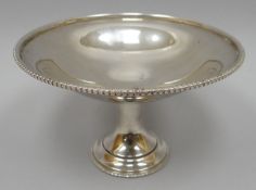 A silver circular based tazza of plain form, Birmingham 1968, 2.37 ozt, maker's mark for