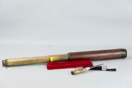 A mahogany and brass two draw telescope by T Harris & Son, London, 36 ins (91.5 cms) extended and