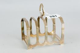 A four section silver toast rack, 3.6 ozs, Sheffield 1937