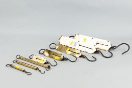 Five various Salters spring balances including one pocket balance and three cylindrical balances,
