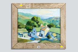 JOHN R DAVIES oil on canvas - Lake District farmstead, signed, 39 x 50 cms
