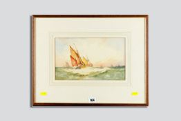 EDWIN EARP watercolour - sailing boats in rough seas, signed and dated 1926, 17.5 x 29.5 cms