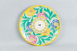 Large Charlotte Rhead charger decorated in the 'Persian Rose' pattern, 12.75 ins (33 cms)