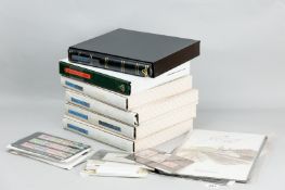 Six albums well filled with commemorative and other stamps, Jersey (2), Guernsey (2) and Isle of Man