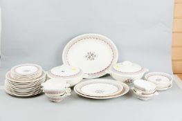 Forty one pieces of Wedgwood dinnerware in the Persephone pattern designed by Eric Ravilious