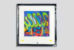 SIMON BULL mixed media - titled 'Skylines', signed, 30 x 32 cms