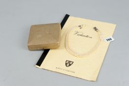 A triple strand Ciro pearl necklace, boxed