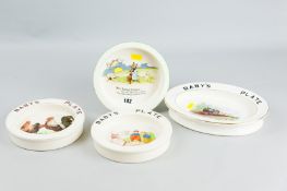 A Royal Winton musical baby's bowl, transfer decorated to the interior with 'The Cat and the Fiddle'
