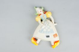 A Crown Devon nursery wall figure of a Dutch girl, impressed number to the reverse 217, 9 ins (23