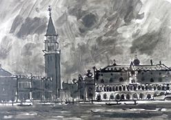 SIR KYFFIN WILLIAMS RA colourwash - St Mark’s Square, Venice, signed with initials, 12.25 x 18.75
