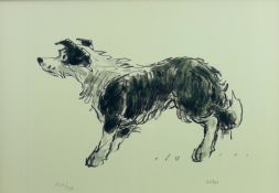 SIR KYFFIN WILLIAMS RA limited edition (502/750) print - an alert standing sheepdog, signed with