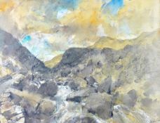 WILLIAM SELWYN expansive watercolour - ‘Sunset, Nant Peris’, signed and with Thackeray Gallery label